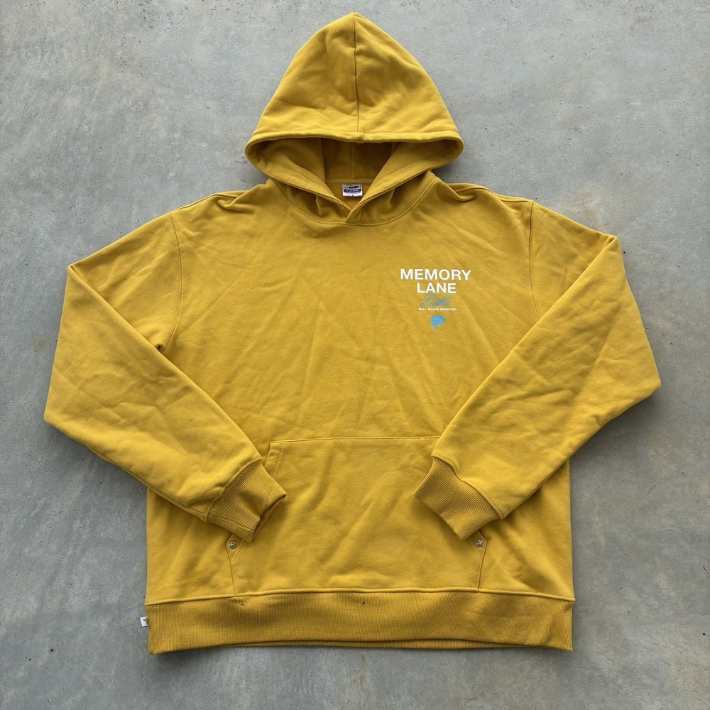 Memory Lane Labs Hoodie Mens XL Los Angeles Yellow French Terry Heavyweight